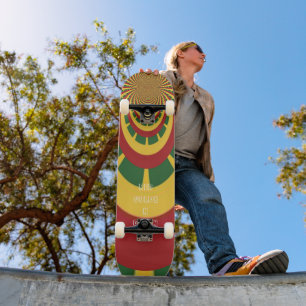 Red Golden Green Rasta Skate Board Skateboard