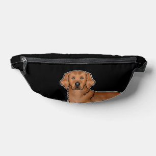Red Golden Retriever Cartoon Dog Black Bauchtasche