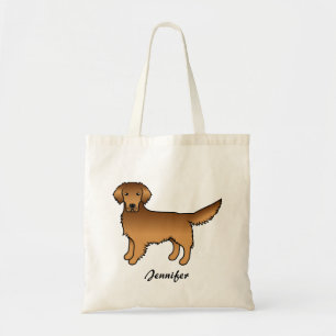 Red Golden Retriever Cartoon Dog & Individuelle Na Tragetasche