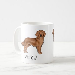 Red Golden Retriever Cartoon Dog Individuelle Name Kaffeetasse