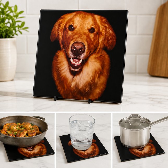 Red Golden Retriever Front Profile Fliese (Red Golden Retriever Dog Lover Kitchen Ceramic Tile)
