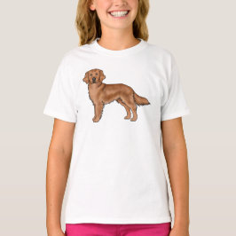 Red Golden Retriever Niedlich Cartoon Dog Art T-Shirt