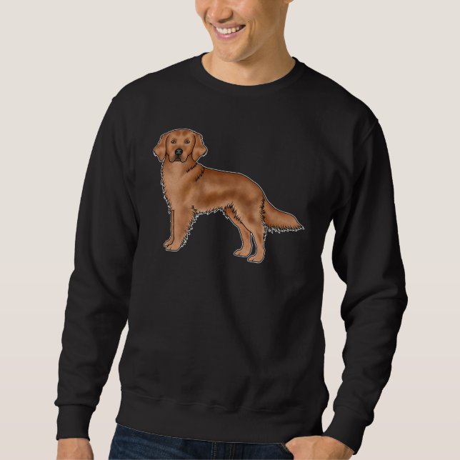 Red Golden Retriever Niedlich Cartoon Dog Design Sweatshirt (Vorderseite)