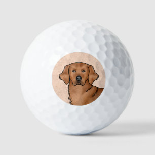 Red Golden Retriever Niedlich Cartoon Dog Head Golfball