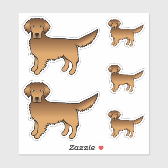 Red Golden Retriever Niedlich Cartoon Hunde Aufkleber (Blatt)