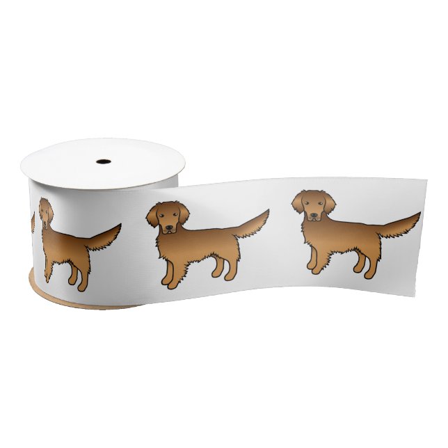 Red Golden Retriever Niedlich Cartoon Hunde Satinband (Spule)