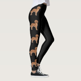 Red Golden Retriever Niedlich Cartoon Hunde Schwar Leggings