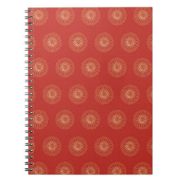 Red | Golden Zinnia Flower Medallions Notizblock