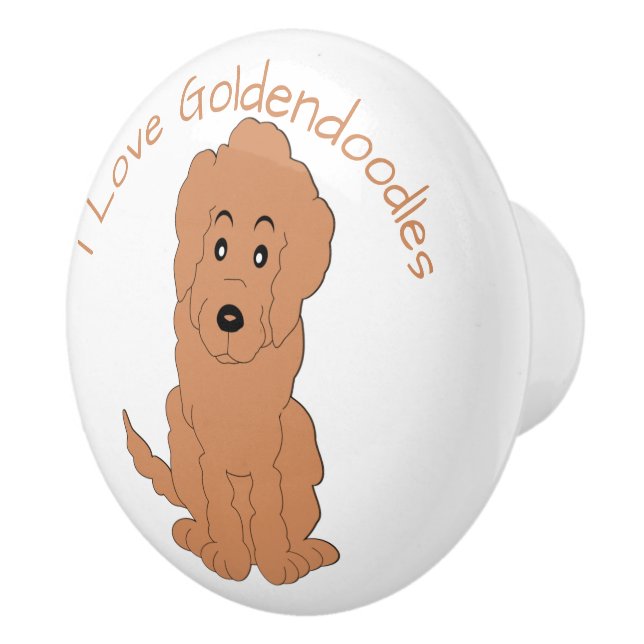 Red Goldendoodle Dog Design Keramikknauf (Rechts)