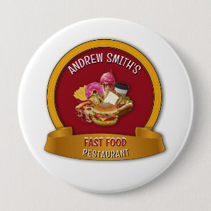 Red Golellow Custom Logo von Fast Food Company Button