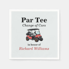 Red Golf Cart Par T-Shirt Themed Serviette