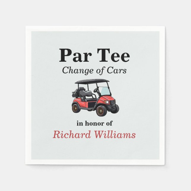 Red Golf Cart Par T-Shirt Themed Serviette (Vorderseite)