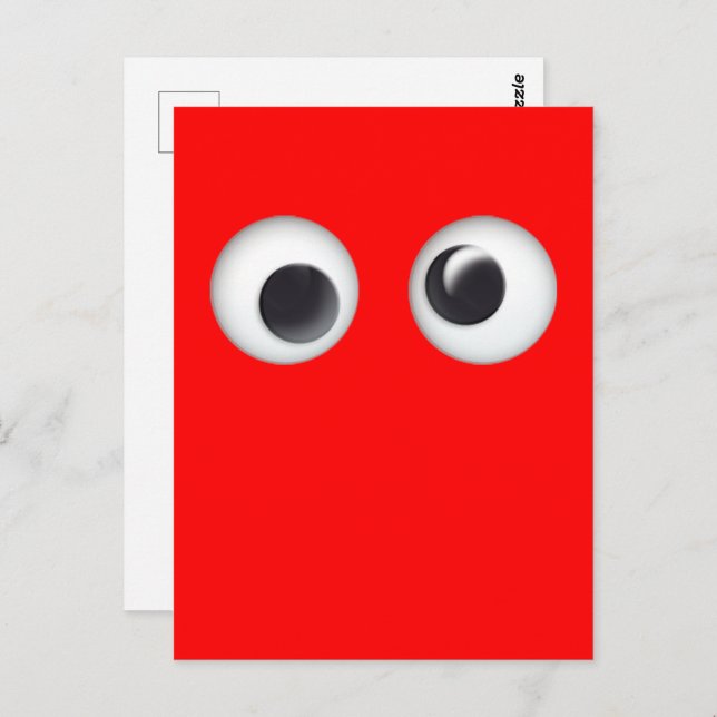Red Googly Eyes Valentine's Day Postkarte (Vorne/Hinten)