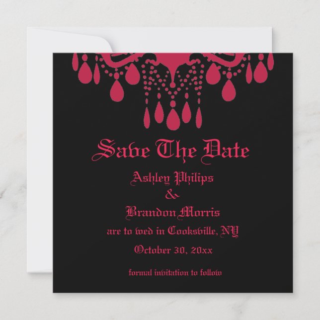 Red Gothic Save the Date (Vorderseite)