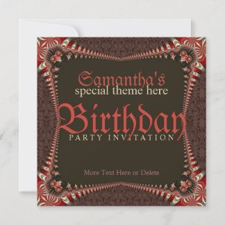 Red Gothic Special Thema Geburtstagsparty Einladun Einladung