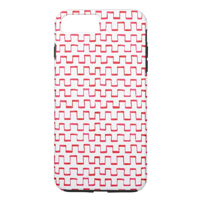 Red Gouache Crenelelated Pattern Case-Mate iPhone Hülle (Rückseite)