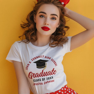 Red Graduate Custom 2025 Abschluss Women's Tri-Blend Shirt