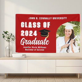 Red Graduate Foto Arch 2025 Graduation Party Banner