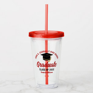 Red Graduate Personalisiert Graduate Party Acryltrinkbecher