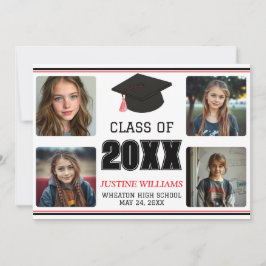 Red Graduation  Announcement Ankündigung