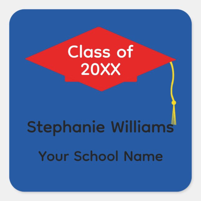 Red Graduation Cap #1-2 Stickers (Vorderseite)