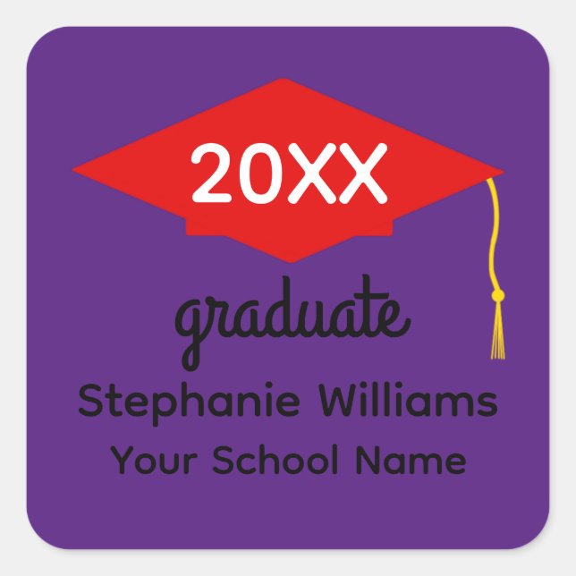 Red Graduation Cap #1-3 Stickers (Vorderseite)