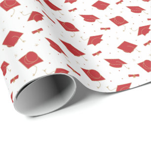 Red Graduation Cap Toss Geschenkpapier