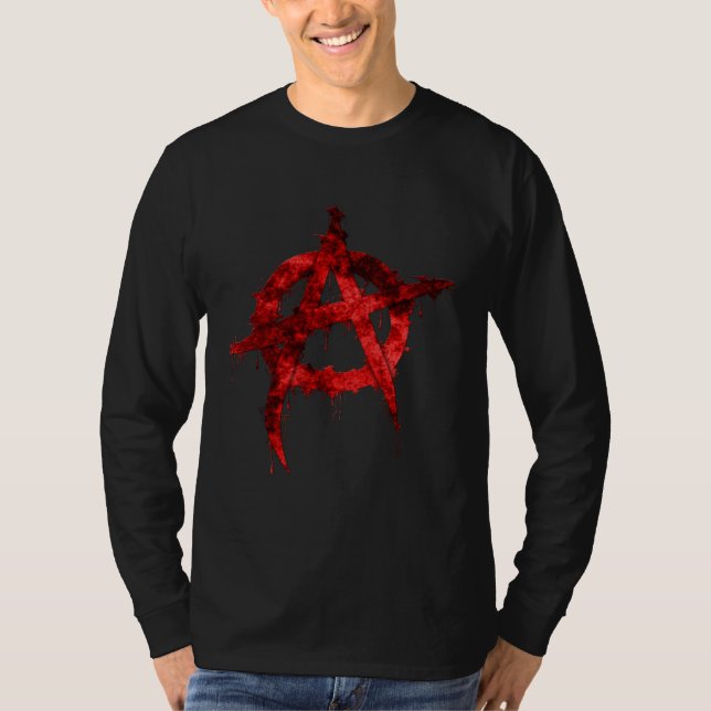 Red Graffiti Anarchy Symbol T-Shirt (Vorderseite)