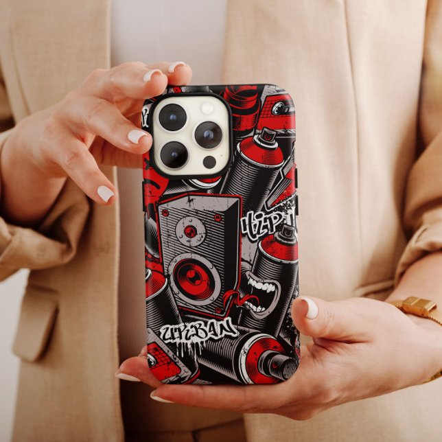 Red Graffiti Style iPhone | iPhone 14 Case-Mate Case-Mate iPhone Hülle (Von Creator hochgeladen)