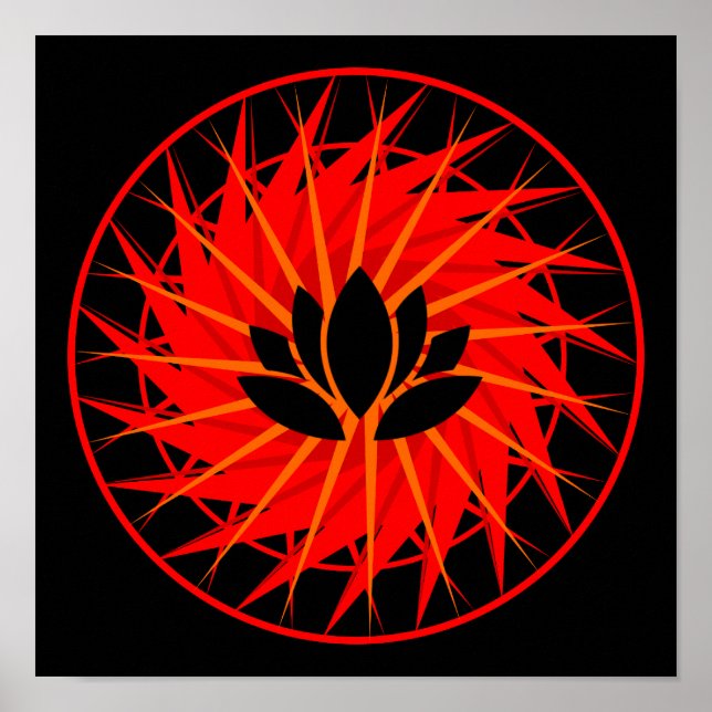 Red Graphic Lotus Poster (Vorne)