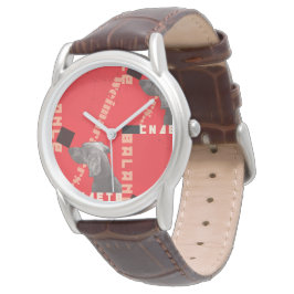 RED GRAPHIC WEIM Herrenuhr aus braunem Leder Armbanduhr