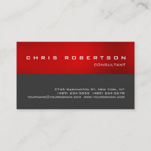 Red Grau White Attraktive Charming Business Card Visitenkarte