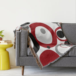 Red, Gray and Black Dots Decke