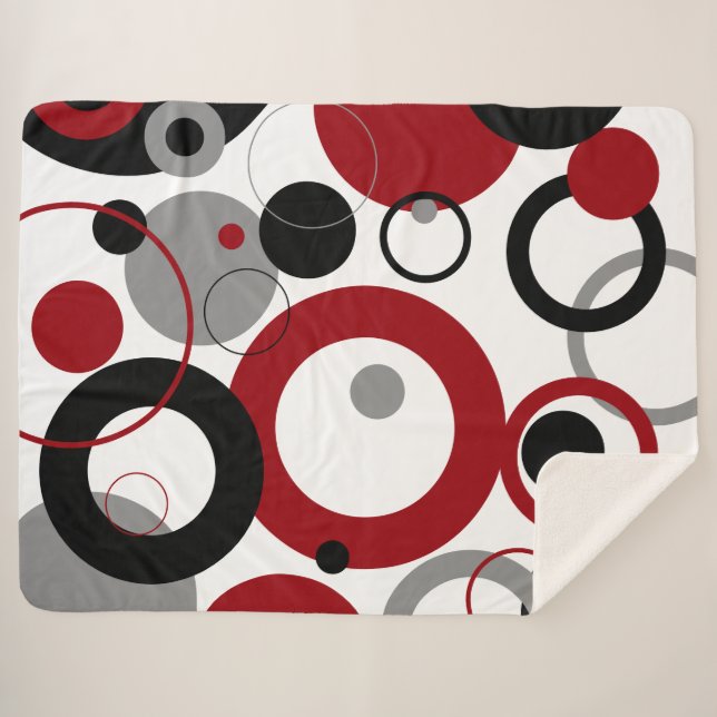 Red, Gray and Black Dots Sherpadecke (Vorderseite (Horizontal))