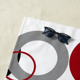 Red, Gray and Black Dots Strandtuch