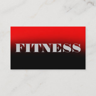 Red Gray Black Trainer Fitness Business Card Visitenkarte