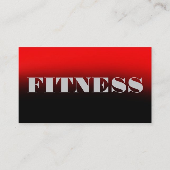 Red Gray Black Trainer Fitness Business Card Visitenkarte (Vorderseite)