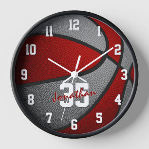 red gray boys girls basketball personalized uhr