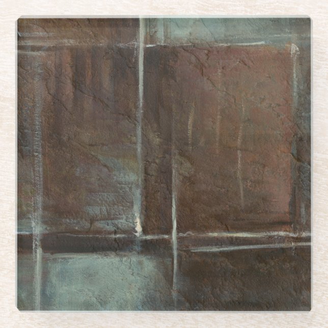 Red & Gray Brick Wall Glasuntersetzer (Vorderseite)