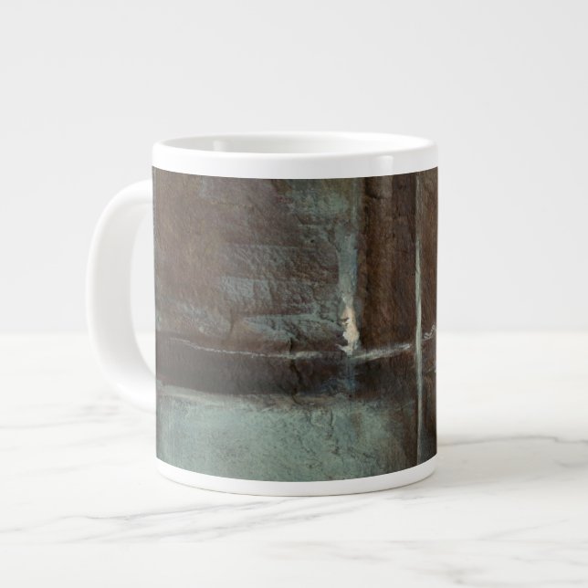 Red & Gray Brick Wall Jumbo-Tasse (Vorderseite Links)