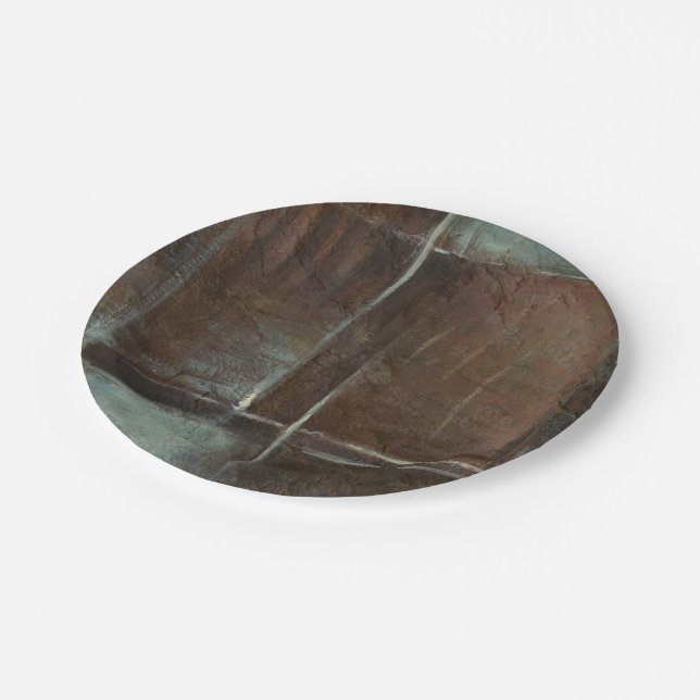 Red & Gray Brick Wall Pappteller (Schrägansicht)