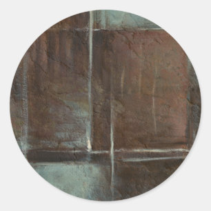 Red & Gray Brick Wall Runder Aufkleber