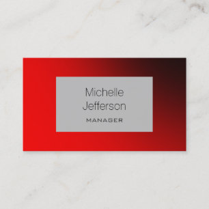 Red Gray Contemporary Trendy Business Card Visitenkarte