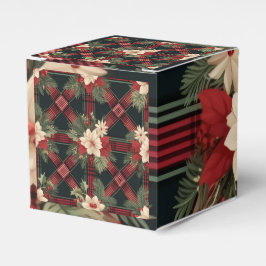 Red & Gray Kariert Cube Gefallen Geschenkboxen Geschenkschachtel