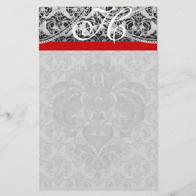 Red Gray Monogram Black Paisley (Vorderseite)