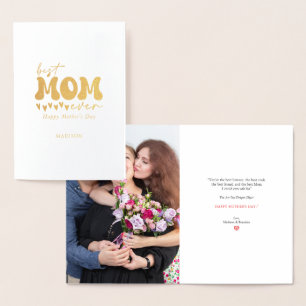 Red Gray Niedlich Best Mama jemals Folienkarte