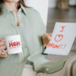 Red Gray Niedlich Best Mama jemals Kaffeetasse<br><div class="desc">Rot und grau Beste Mama Ever niedliche Typografie Muttertagskaffee Tasse Design. Optionale benutzerdefinierte Textnachricht.</div>