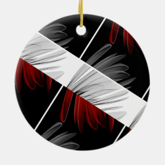 Red Gray Petal Design Acrylmauer Uhr Keramik Ornament