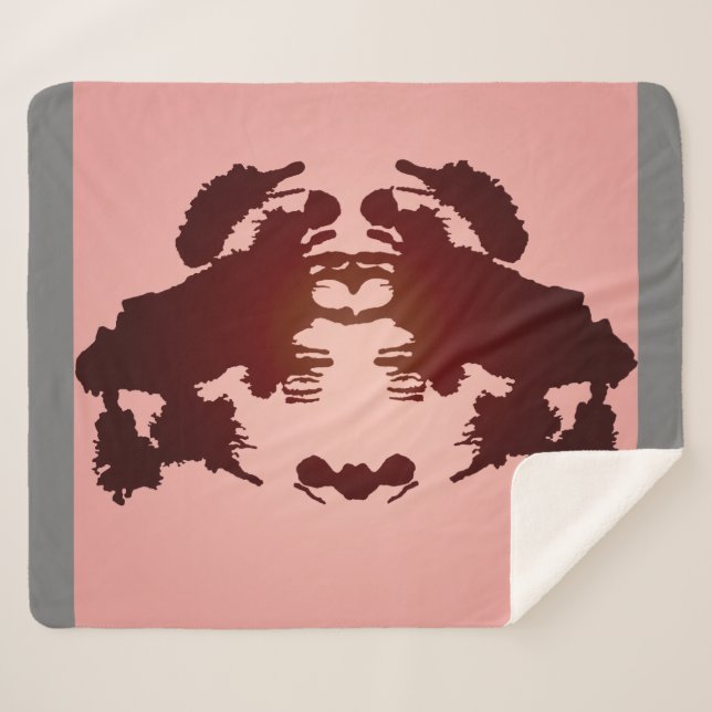 Red Gray Rorschach Inkblot Test Sherpadecke (Vorderseite (Horizontal))