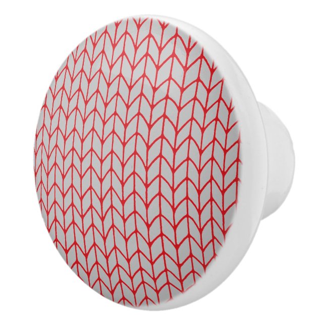 RED GRAY STRICK Keramik Knob Keramikknauf (Rechts)